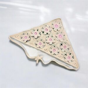 Floral Crochet Triangle bandana Scarf
